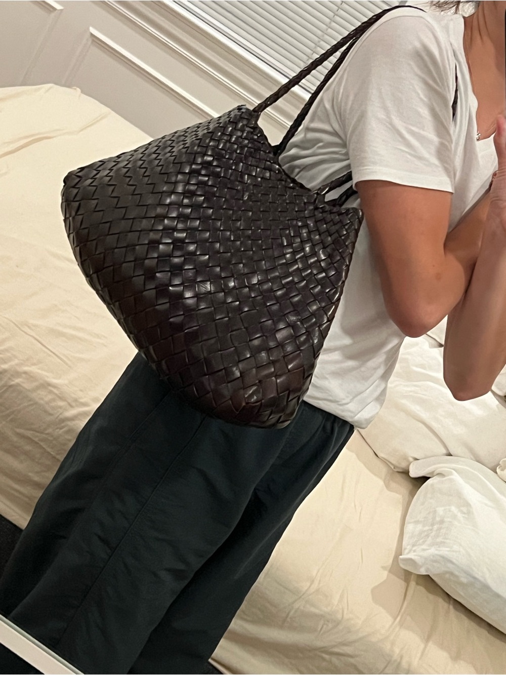 Dragon Diffusion Dark Brown Woven Shoulder Bag - Picture 9 of 9